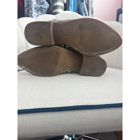 MIA‎ Women's Snakeskin Ankle Boots Side Zip Block Heel Pointed Toe Fashion - Picture 5 of 5